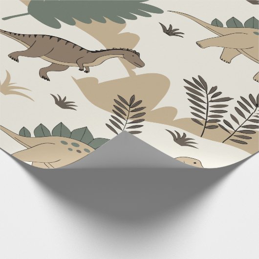 Dino T-Rex Pattern Wrapping Paper Cadeaupapier (Hoek)