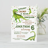 Dino T-Rex prehistorische feest Dinosaur Kaart (Staand voorkant)