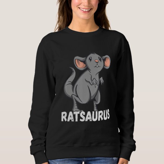 Dino T-Rex Saurus Rat Mouse Rat Owner Rodent Rat L Trui (Voorkant)