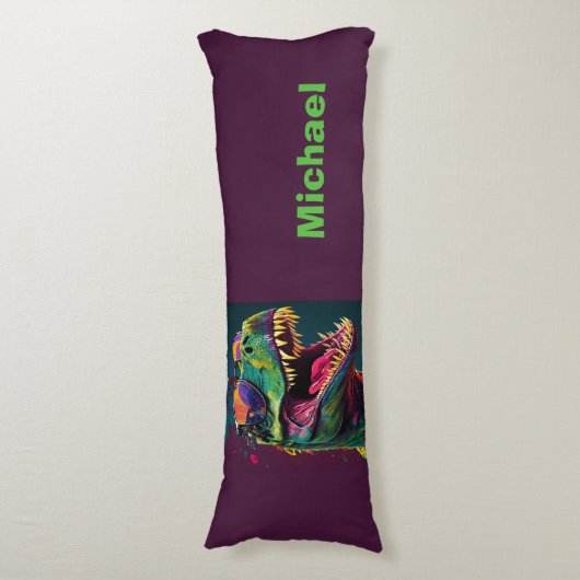 Dino T Rex schattige prehistorische Lichaamskussen (Voorkant Verticaal)