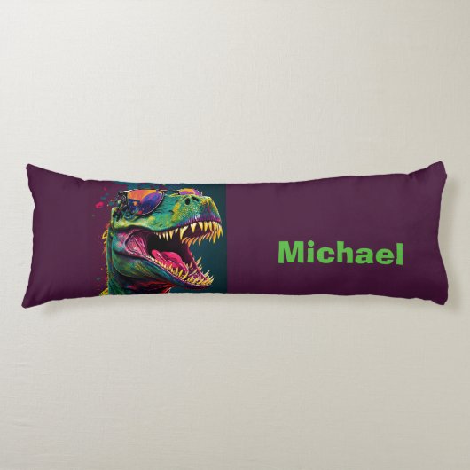 Dino T Rex schattige prehistorische Lichaamskussen (Voorkant)