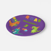 Dino-tastic 3-jarig verjaardagsfeestje papieren bordje (Gekanteld)