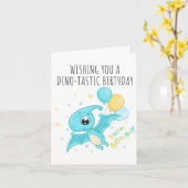 Dino-Tastic Puns Verjaardag Kaart (Gele Bloem)