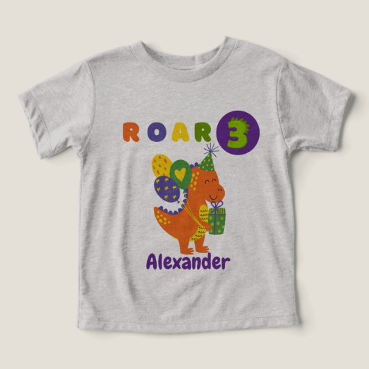 Dino-tastic Verjaardag Party Boy Peuter T-Shirt (Design voorkant)