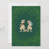 Dino Thema Groene Bruiloft Kaart (Achterkant)