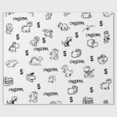 Dino-Thema Kinderverjaardag Cadeaupapier (Vlak)