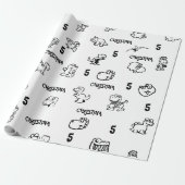 Dino-Thema Kinderverjaardag Cadeaupapier (Uitgerold)