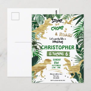 Dino Thema Verjaardagsfeestje Briefkaart