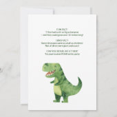Dino Thema Verjaardagsfeestje Kaart (Achterkant)