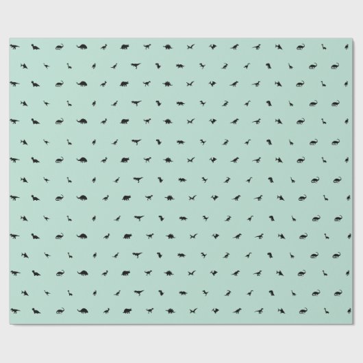 Dino-thema voor kinderverjaardagsfeestje, Mint Gre Cadeaupapier (Vlak)