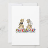 Dino Thema Wilde Bloemen Bruiloft Kaart (Achterkant)