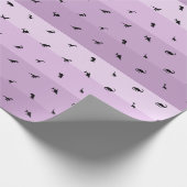 Dino-Theme Lavendel Gradient Band Verjaardagscadea Cadeaupapier (Hoek)