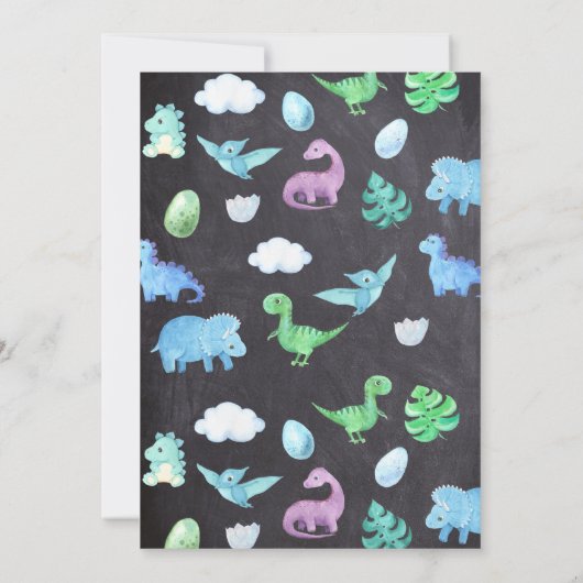 Dino Three Trex Boy 3e Dinosaurus Verjaardag Kaart (Achterkant)
