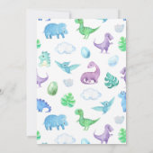 Dino Three Trex Boy 3e Dinosaurus Verjaardag Kaart (Achterkant)