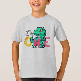Dino TRex Ik ben 1 Verjaardag jongens ONE Terug na T-shirt