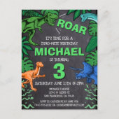 Dino Trex Jurassic Boy Dinosaurus Verjaardag Briefkaart (Voorkant)