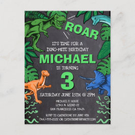 Dino Trex Jurassic Boy Dinosaurus Verjaardag Briefkaart