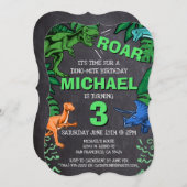 Dino Trex Jurassic Boy Dinosaurus Verjaardag Kaart (Voorkant / Achterkant)