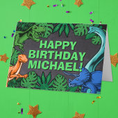 Dino Trex Jurassic Boy Dinosaurus Verjaardag Kaart