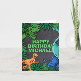 Dino Trex Jurassic Boy Dinosaurus Verjaardag Kaart