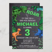 Dino Trex Jurassic Boy Dinosaurus Verjaardag Kaart (Voorkant / Achterkant)