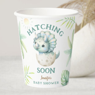 Dino Triceratops Boy Dinosaur Baby shower Papieren Bekers