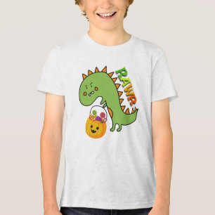 Dino Trick or treat Tri-Blend Shirt