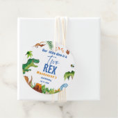 Dino Two rex 2nd boy Dinosaur birthday party Bedankjes Labels (In situ)