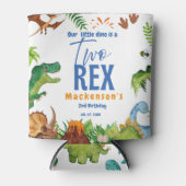 Dino Two rex 2nd boy Dinosaur birthday party Blikjeskoeler (Voorkant)