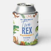 Dino Two rex 2nd boy Dinosaur birthday party Blikjeskoeler (Blikje Achterkant)