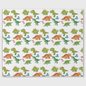 Dino Two rex 2nd boy Dinosaur birthday party Cadeaupapier (Vlak)