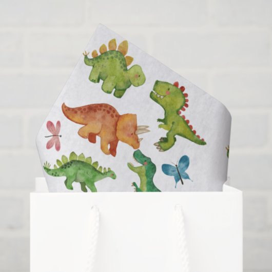 Dino Two rex 2nd boy Dinosaur birthday party Tissuepapier (Cadeauzakje)