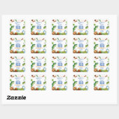 Dino Two rex 2nd boy Dinosaur birthday party Vierkante Sticker (Vel)