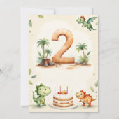 Dino Two-Rex Verjaardagskaart Bedankt Kaart (Achterkant)