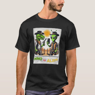 Dino UFO Selfie: Dino vs Alien (Man Tshirt) #08 T-shirt