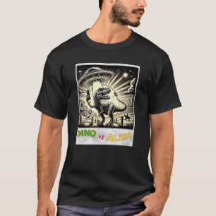 Dino UFO Selfie: Dino vs Alien (Man Tshirt) #09 T-shirt