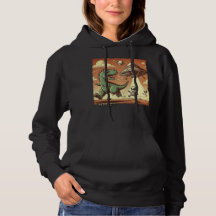 Dino UFO Selfie:  Panic (Vrouwen Hoodie)