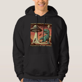 Dino UFO Selfie: Paniek (Mannen Hoodie