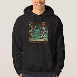 Dino UFO Selfie: Paniek (Mannen Hoodie