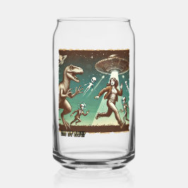 Dino UFO Selfie: Paniek (Mok, glas, kopje) Blikvorm Glas