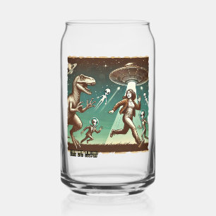 Dino UFO Selfie:  Paniek (Mok, glas, kopje) Blikvorm Glas