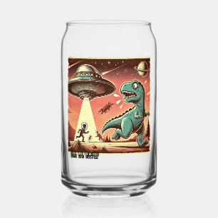 Dino UFO Selfie: Paniek (Mok, glas, kopje) Blikvorm Glas