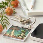 Dino UFO Selfie:  paniek (Sleutelhanger dinosaurus Sleutelhanger (Voorkant Rechts)