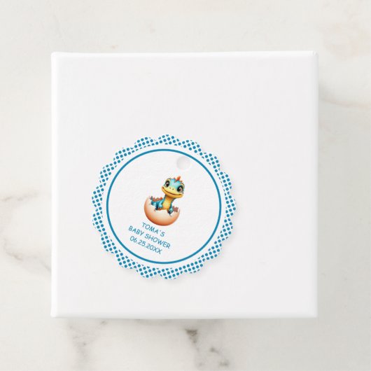 Dino uit het ei bedankjes labels (In situ)