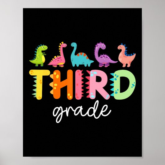 Dino van groep 5 terug naar school eerste schoolda poster (Voorkant)