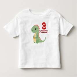 Dino Verjaardag 3 Vandaag Kinder Shirts