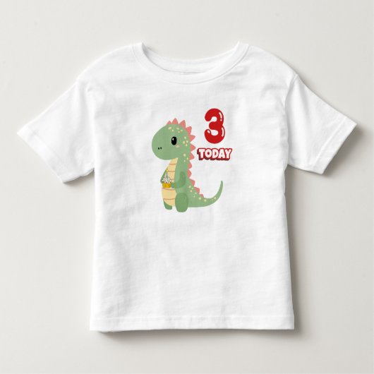 Dino Verjaardag 3 Vandaag Kinder Shirts (Voorkant)