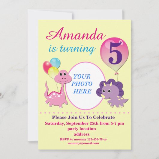 Dino-verjaardag Kaart (Voorkant)