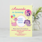 Dino-verjaardag Kaart (Staand voorkant)