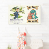 Dino Verjaardag Koning Mijn Taart Mijn Regels Spandoek (Insitu)